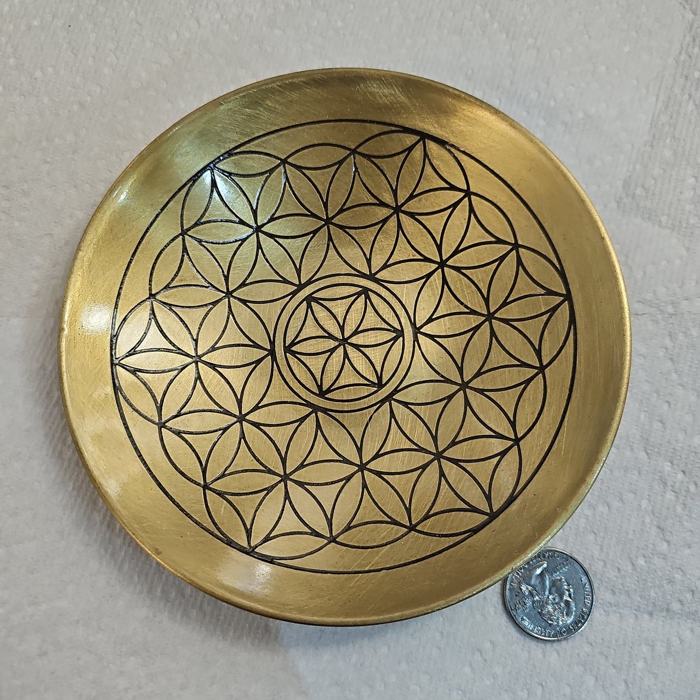 6" Flower of Life Brass Bowl