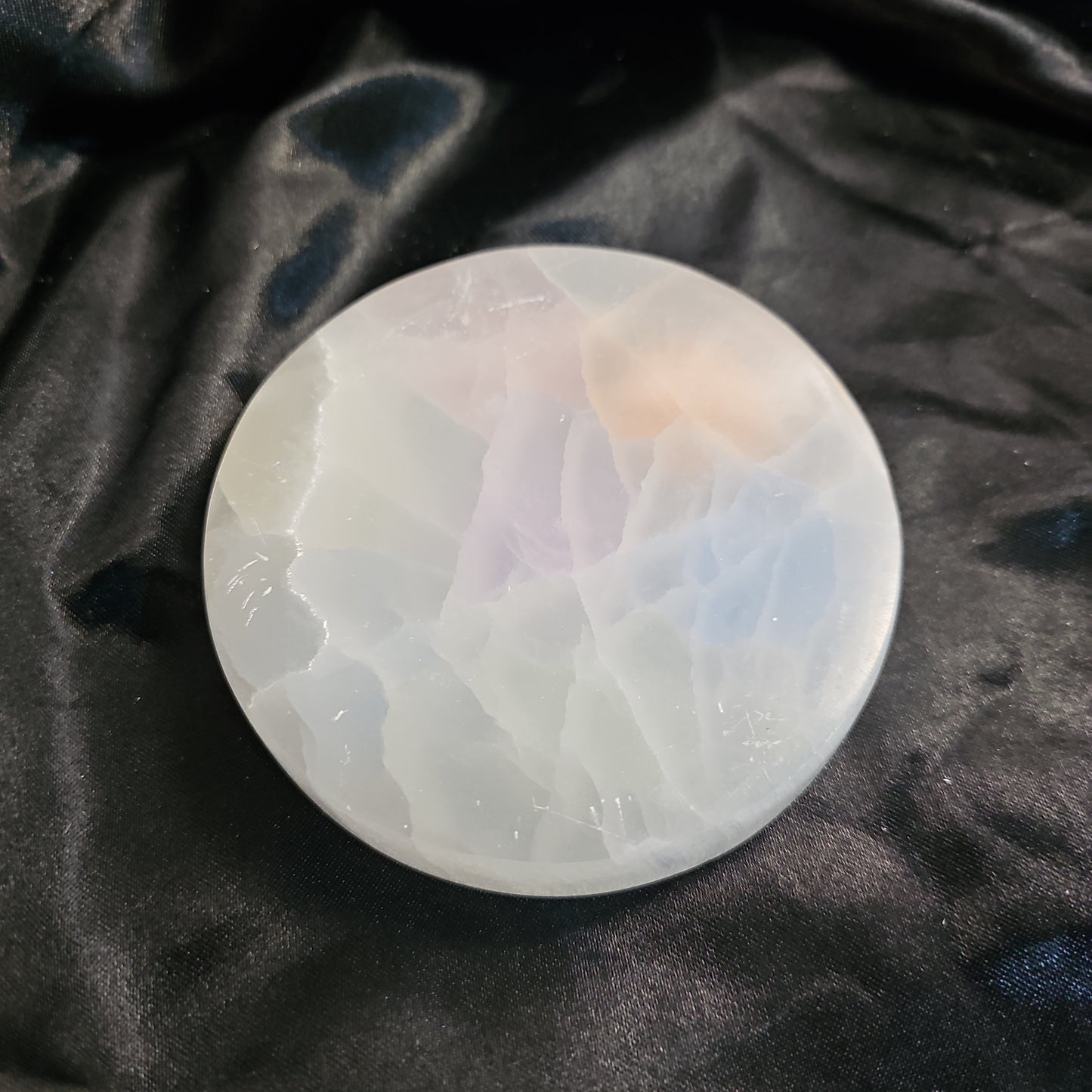 Colored Chakra Symbol - Round - 4" Selenite Charging Plate
