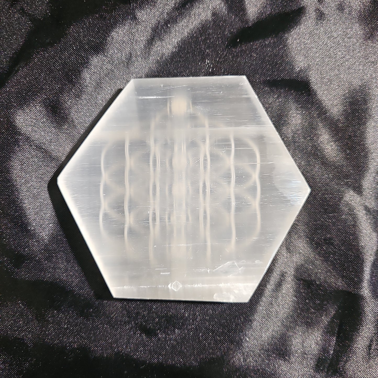 Seed of Life - Hexagon - 4" Selenite Charging Plate