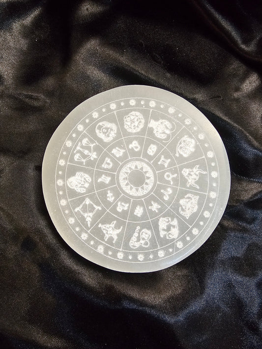 Zodiac - Round - 5 1/2" Selenite Charging Plate