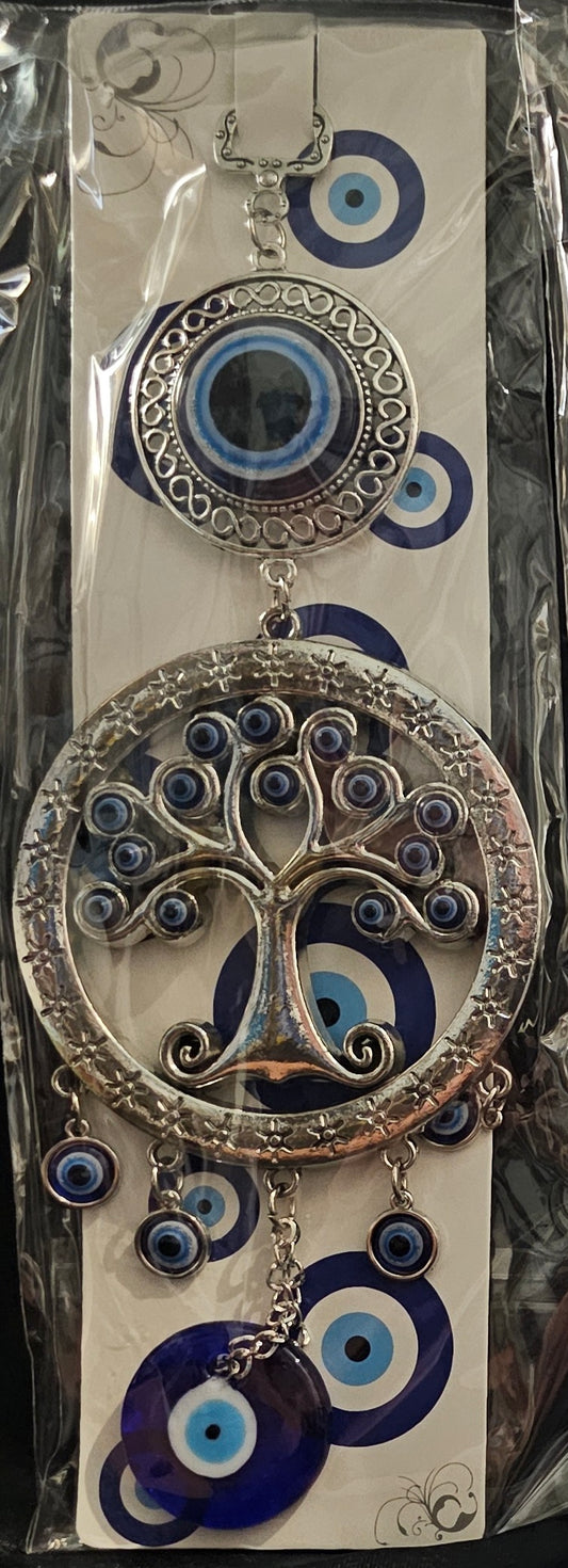 Hanging Evil Eye Tree of Life with Evil Eye Above and Below.
