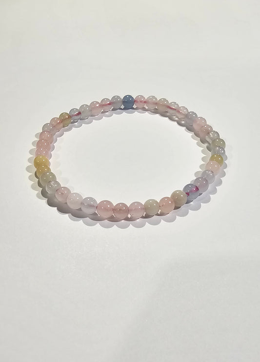 Morganite Bracelet Beaded 4mm