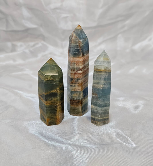Lemurian Blue Calcite Tower/Obelisk 2-3"