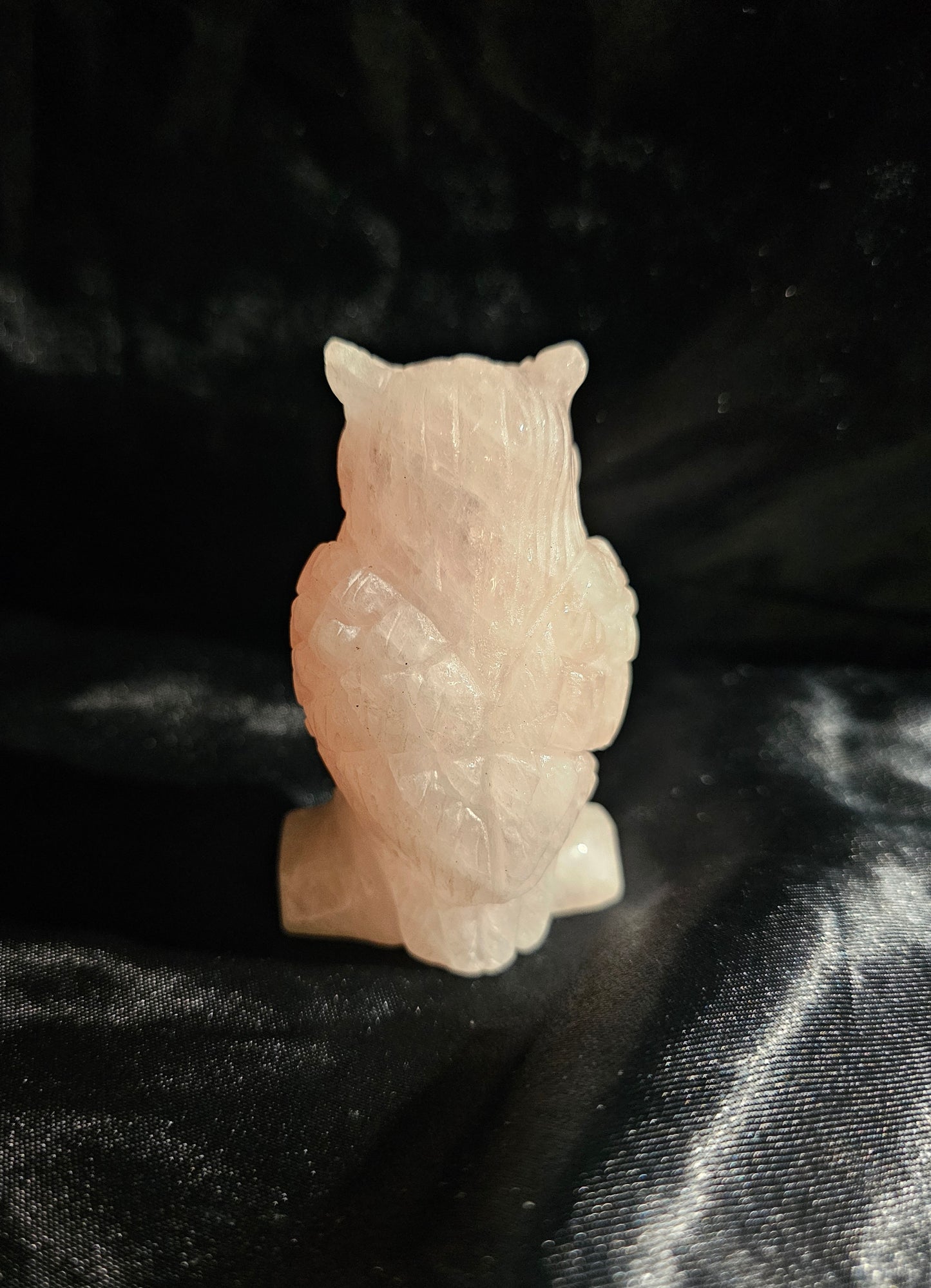 🦉 Rose Quartz Owl 3¼x2x2