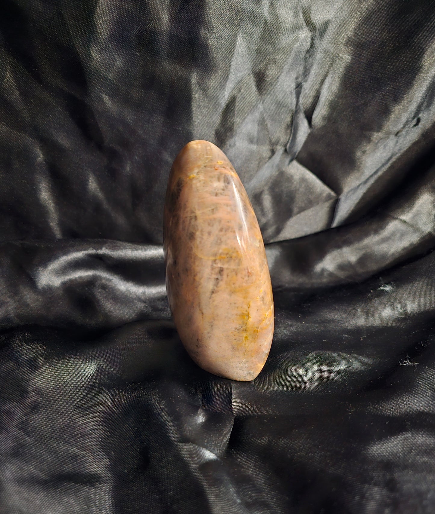 🌓 Black & Peach Moonstone Freeform