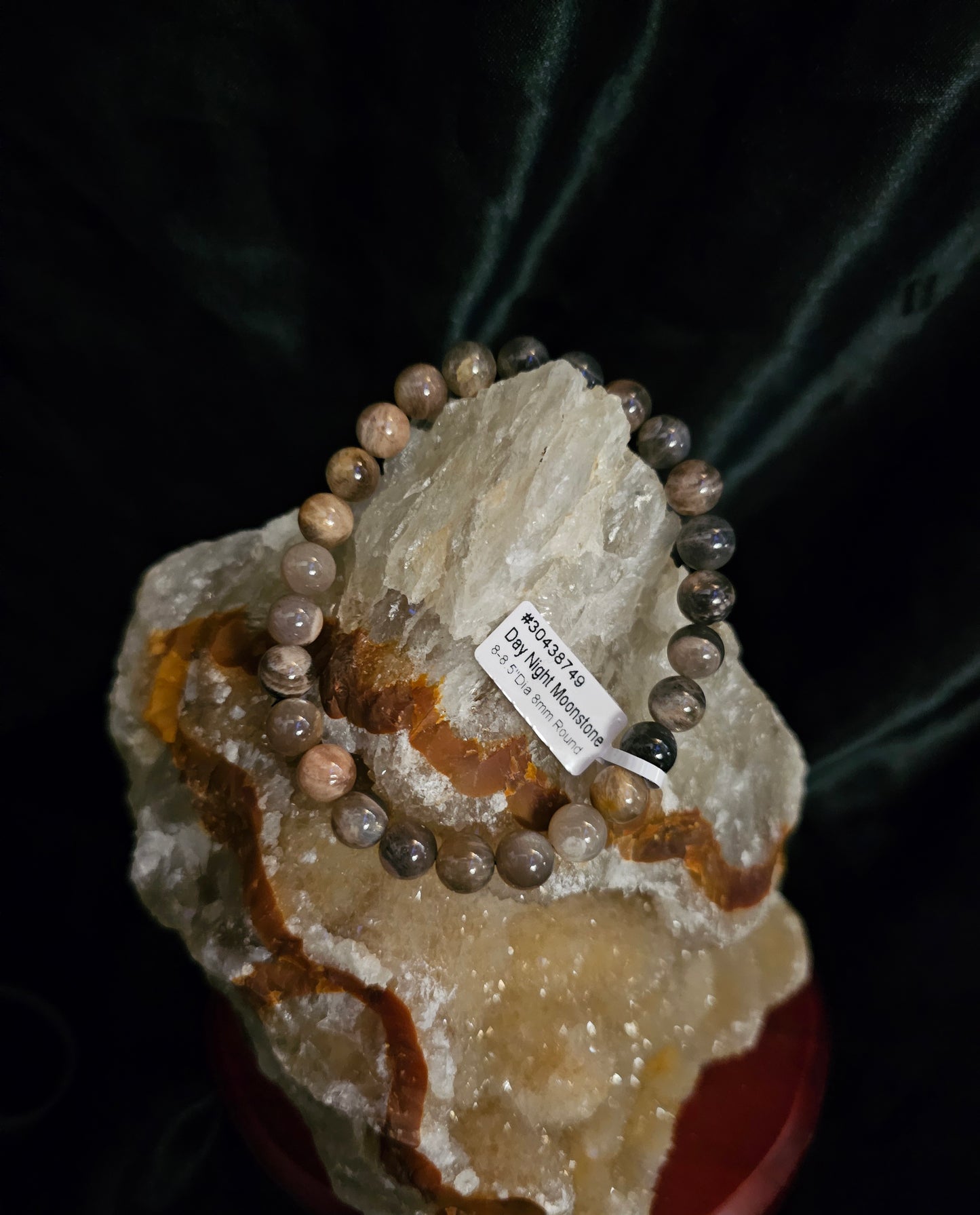 Day N Night Moonstone Bracelet – 8–9.5mm Natural Stone Beads – 8–9.5" Stretch Fit