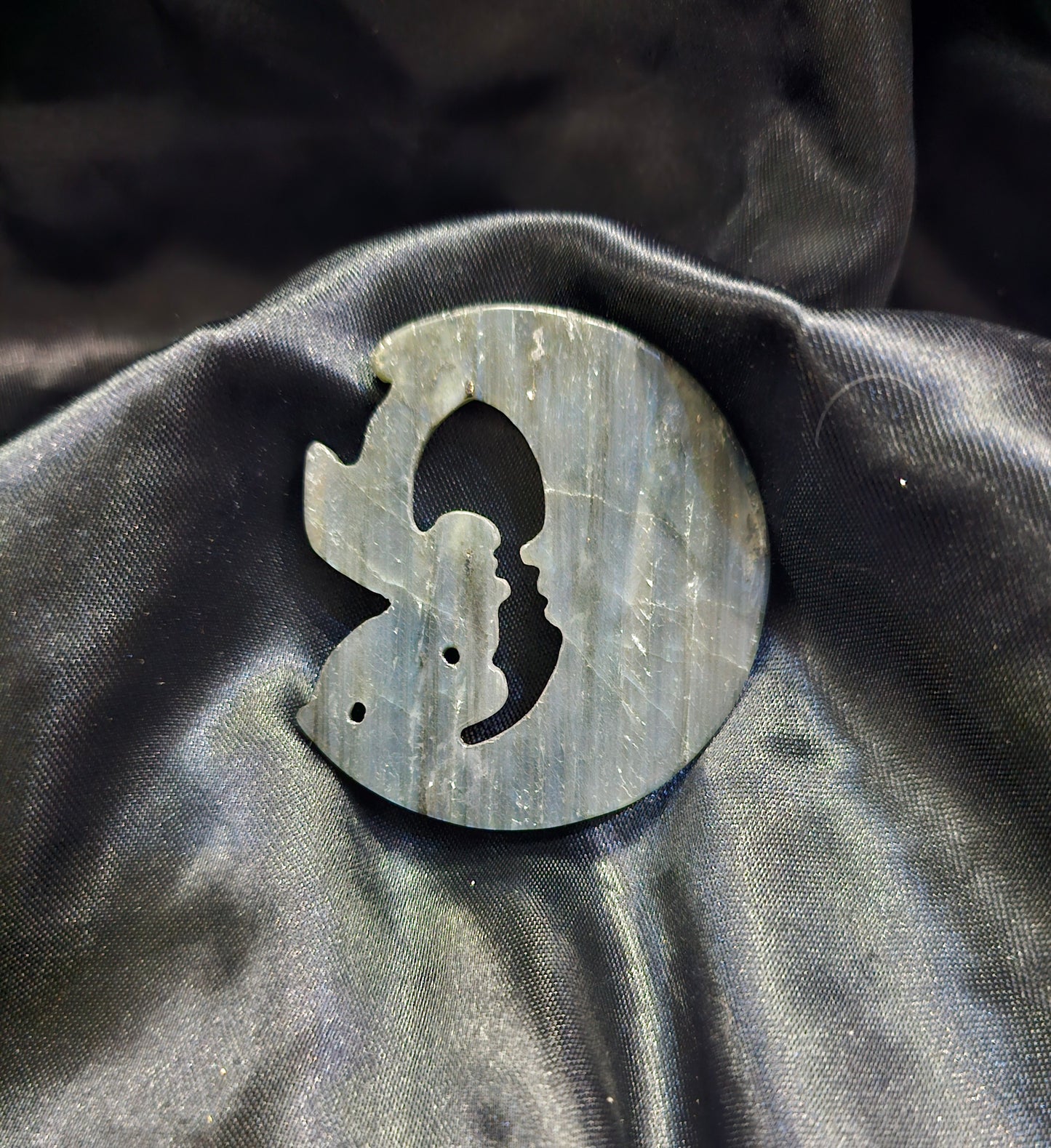 Crescent Moon w/ Fairy - Labradorite