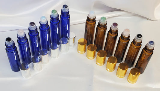 Essential Oil Bottle w/ Stone Roll-On Applicator