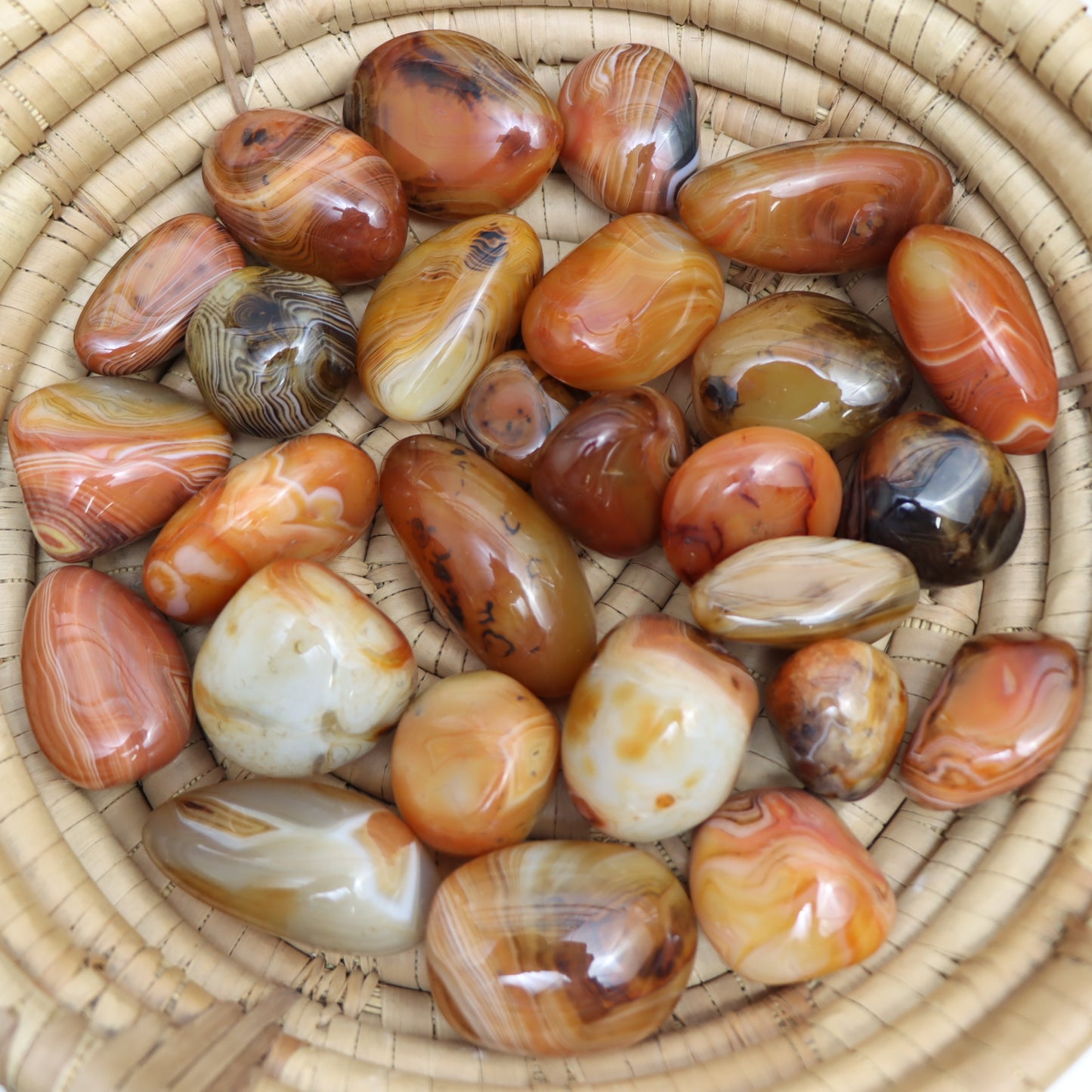Madagascar Agate / Orange Sardonyx Palm Stone