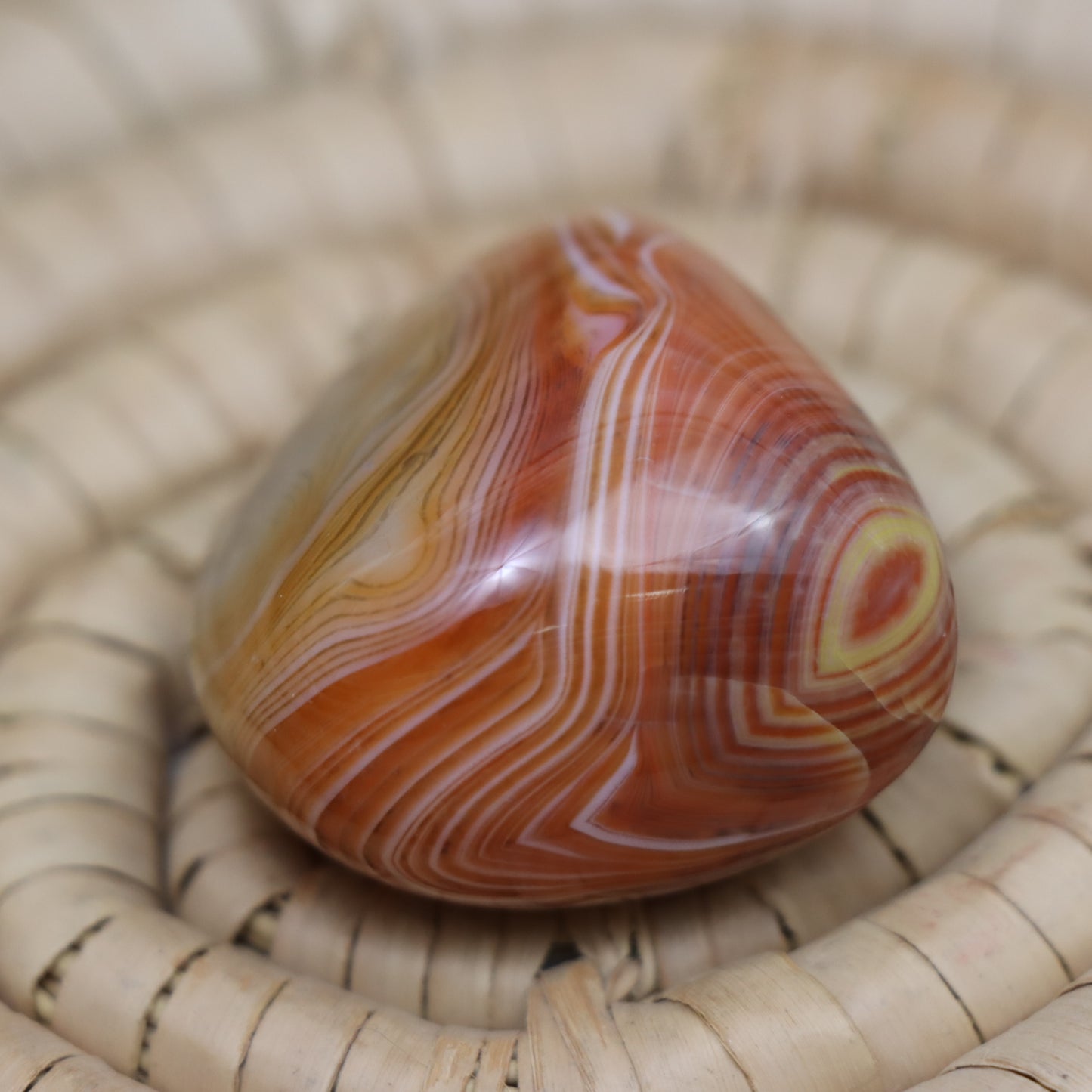 Madagascar Agate / Orange Sardonyx Palm Stone