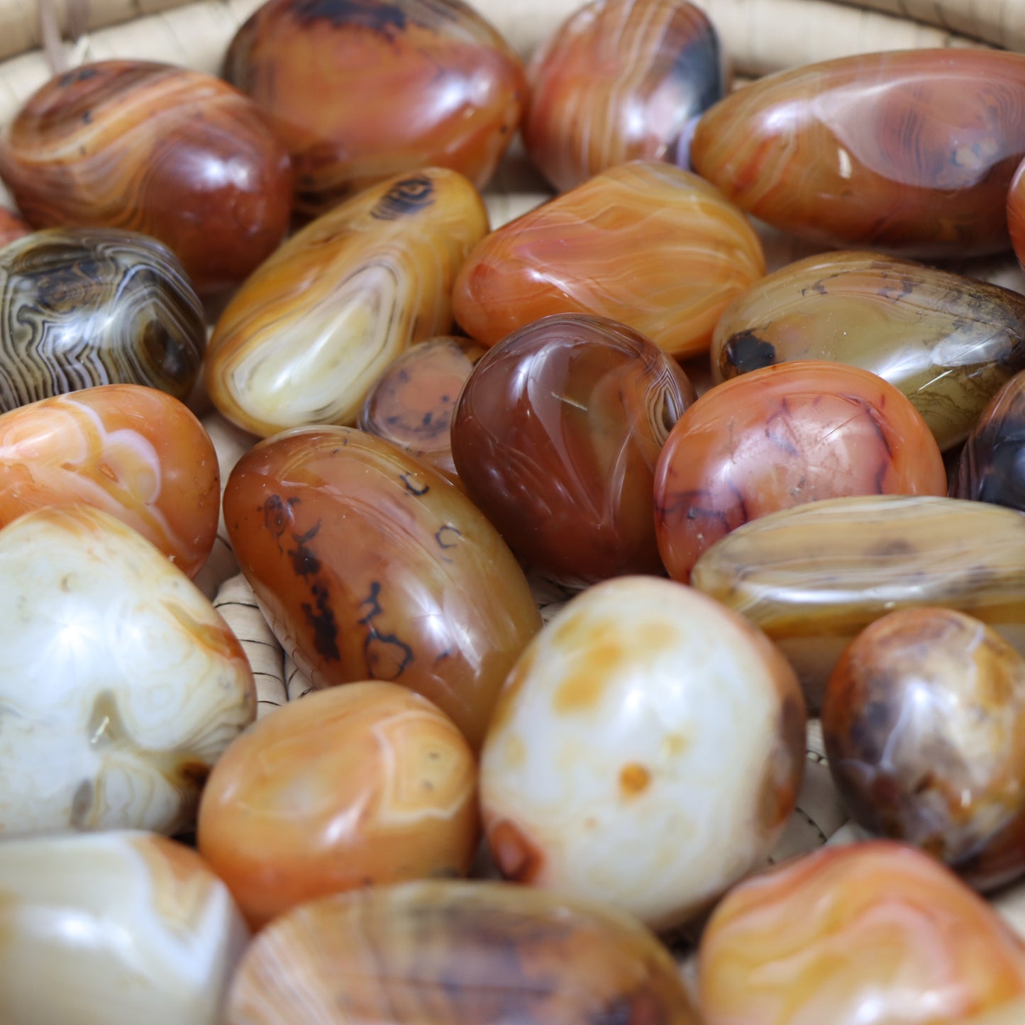 Madagascar Agate / Orange Sardonyx Palm Stone