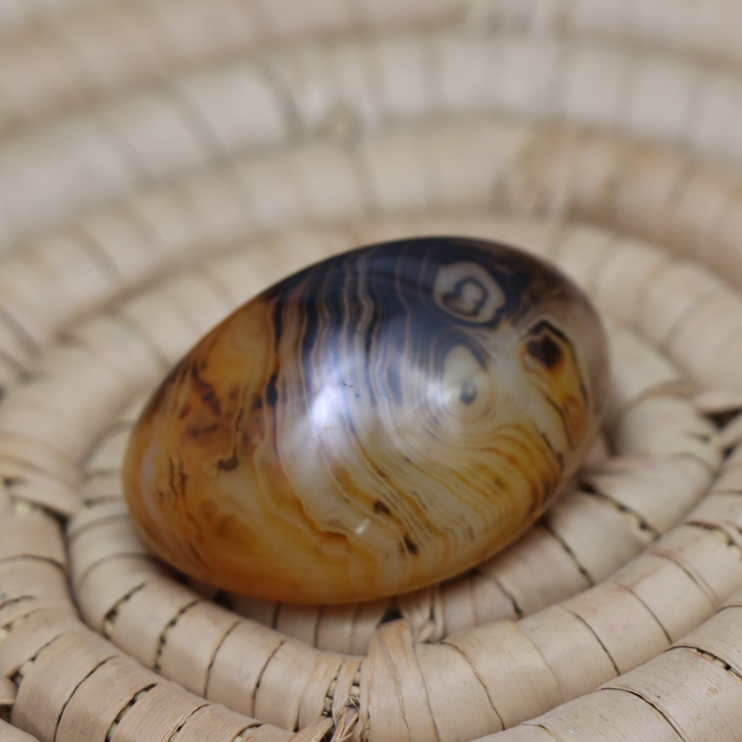 Madagascar Agate / Orange Sardonyx Palm Stone