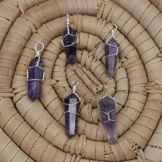 Amethyst Wire Wrap Pendant