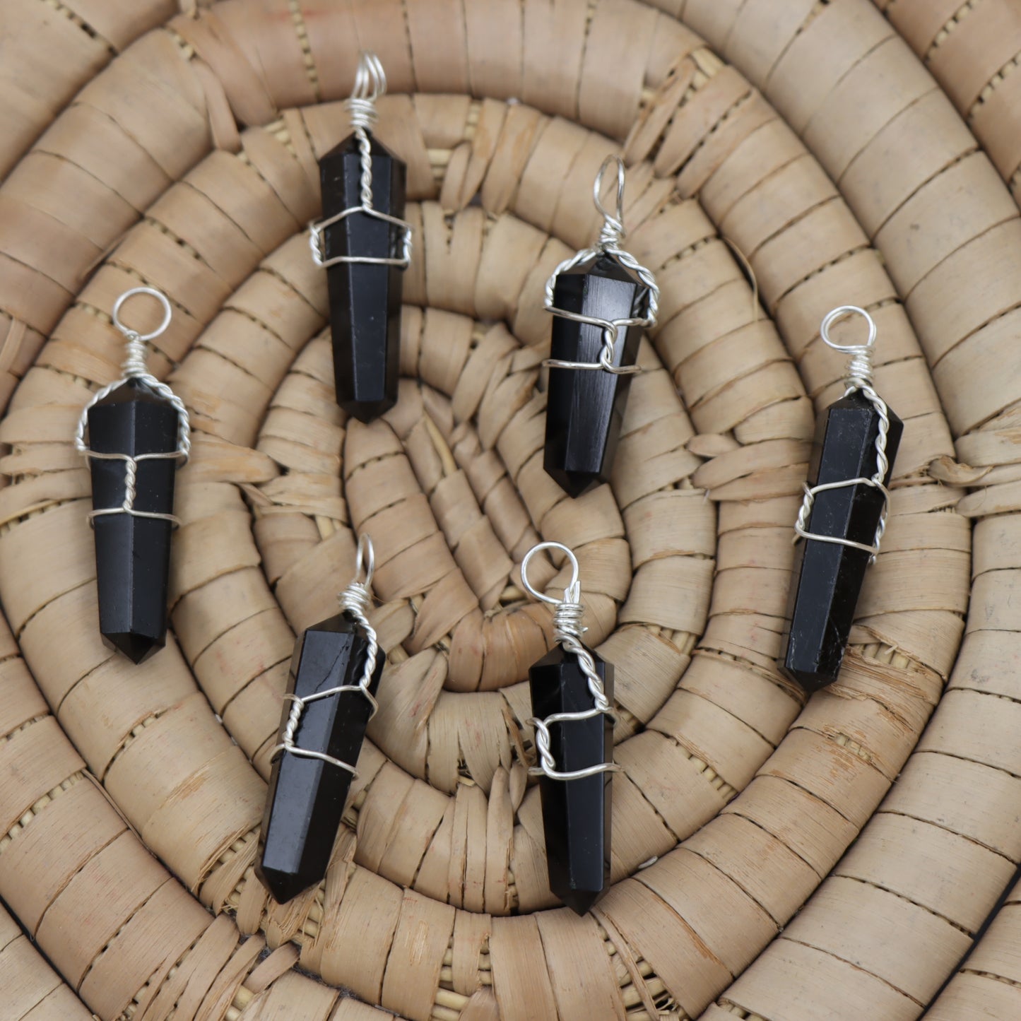 Black Onyx Wire Wrap Pendant