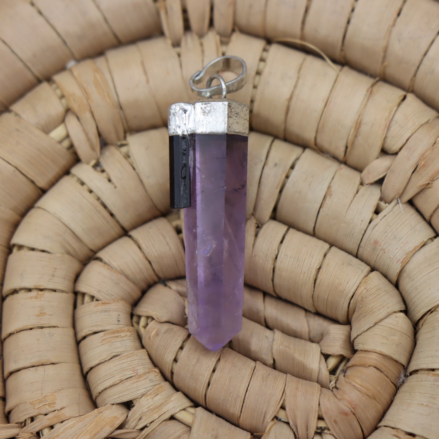Amethyst w/ Tourmaline Pendant