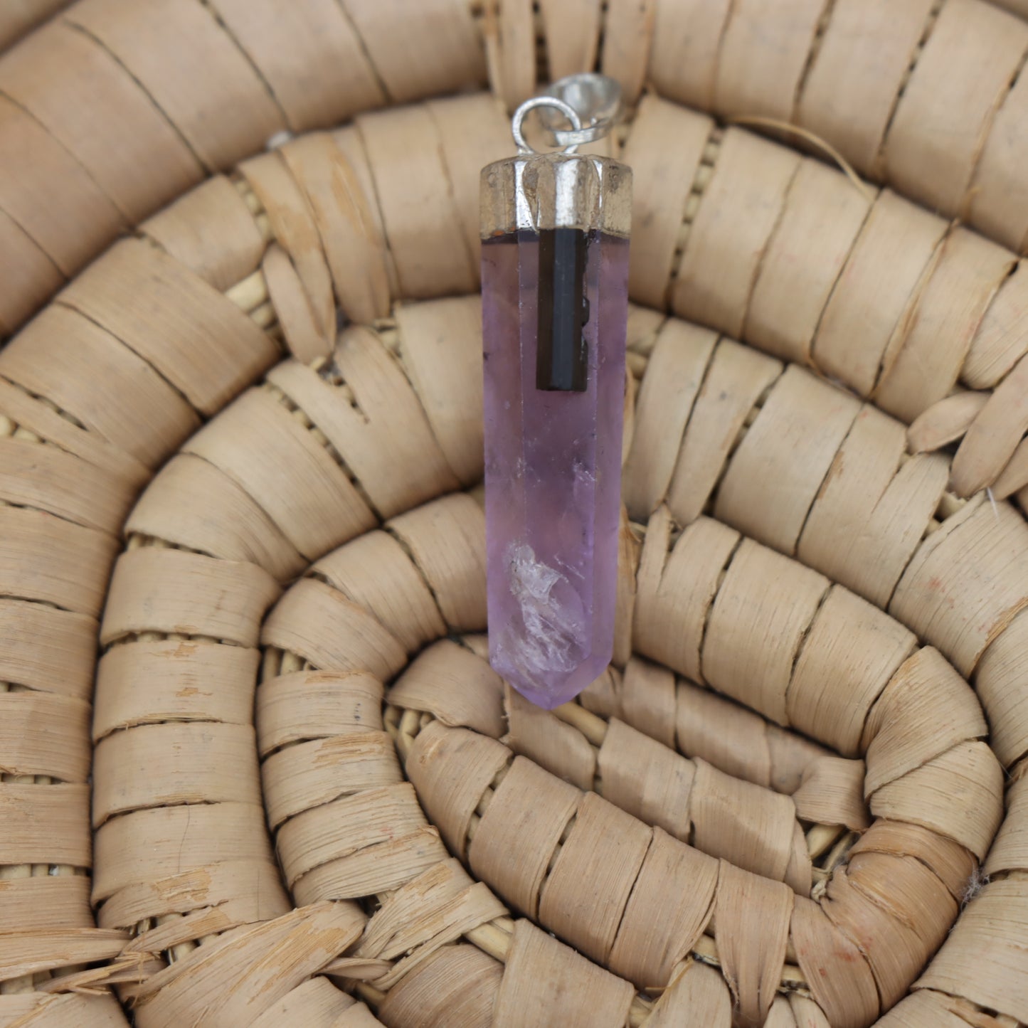 Amethyst w/ Tourmaline Pendant