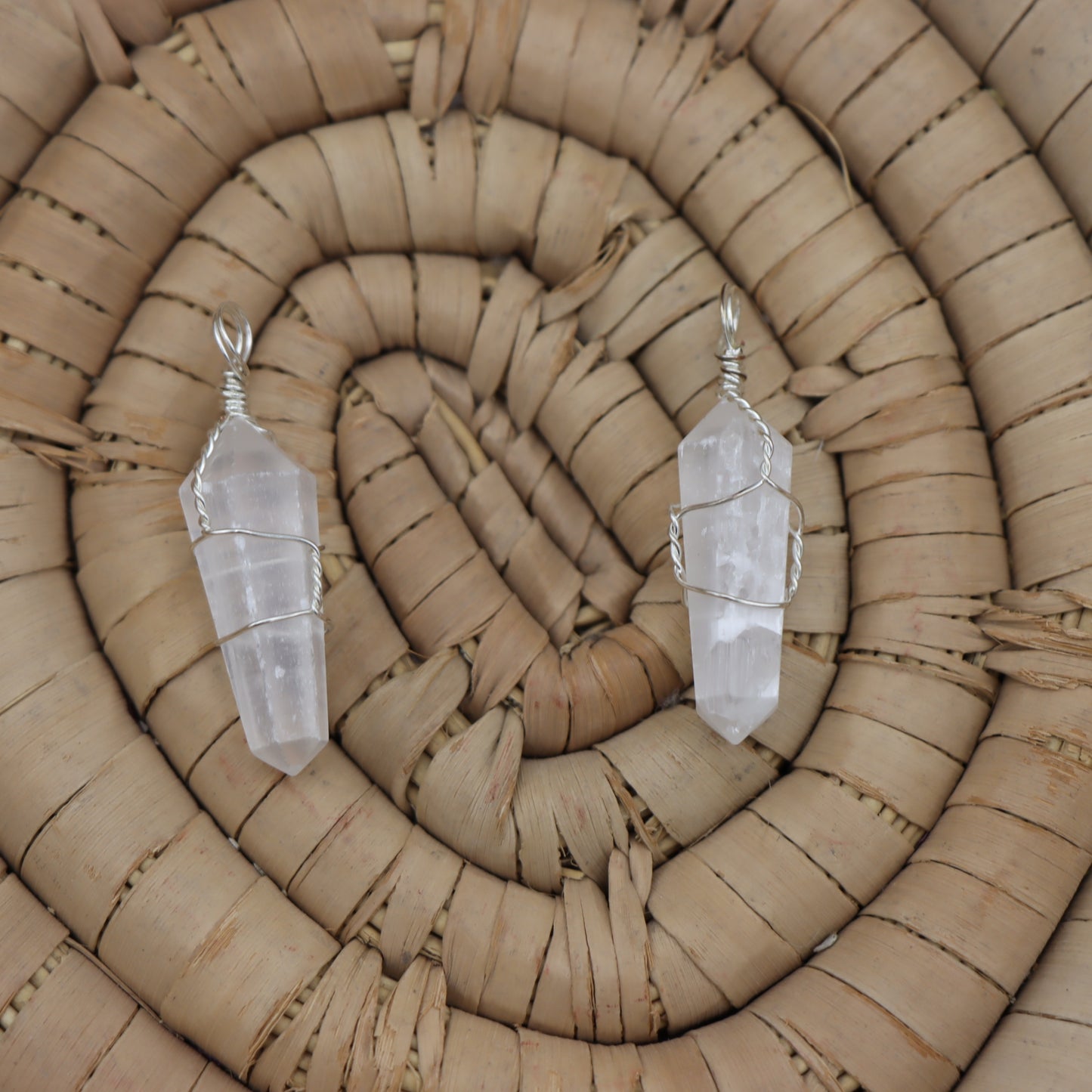 Selenite Wire Wrap Pendant