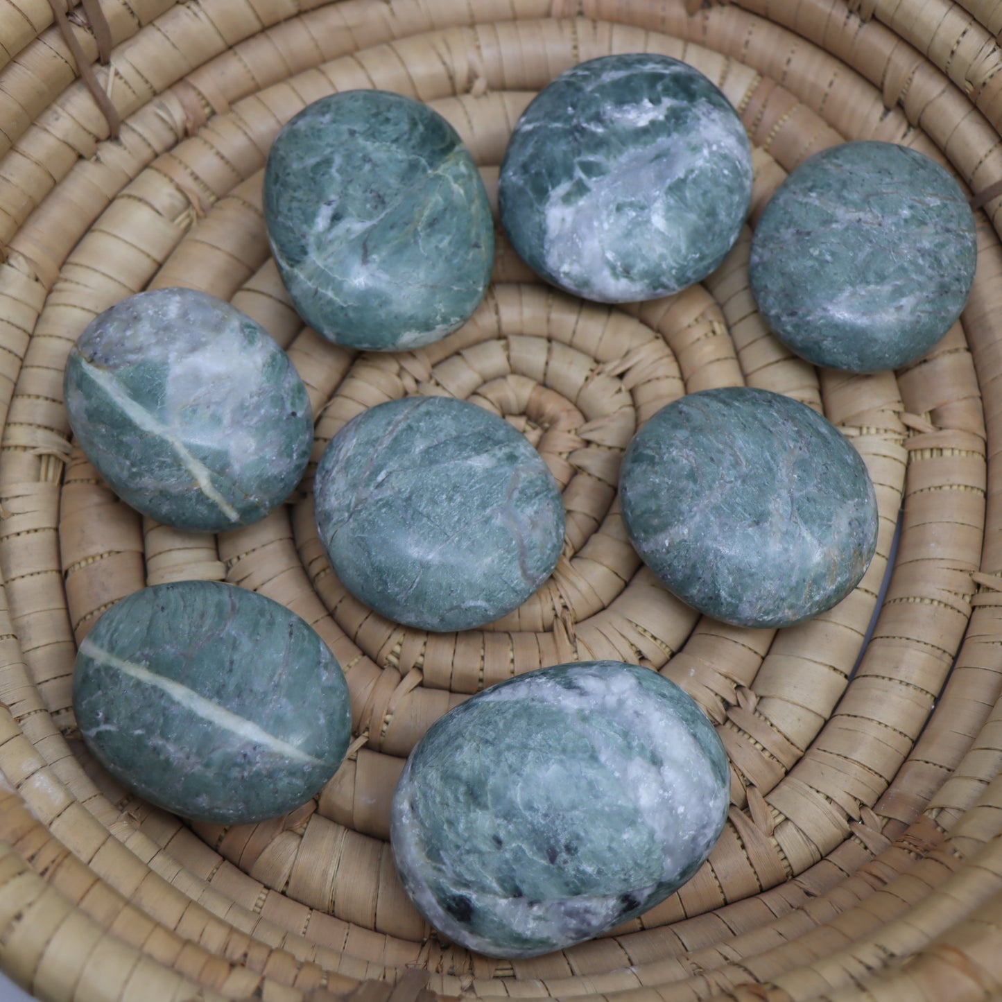Green Apatite Palm Stone