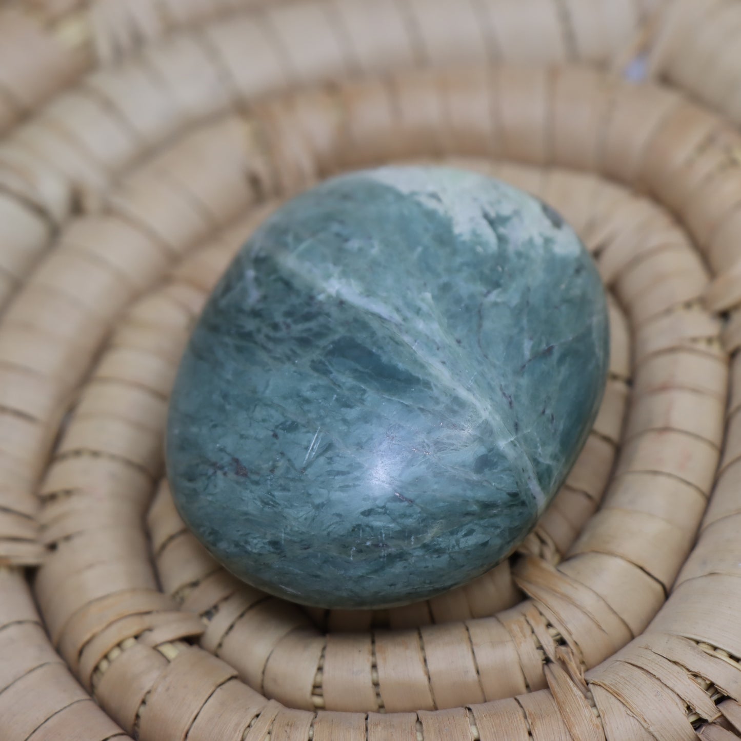 Green Apatite Palm Stone