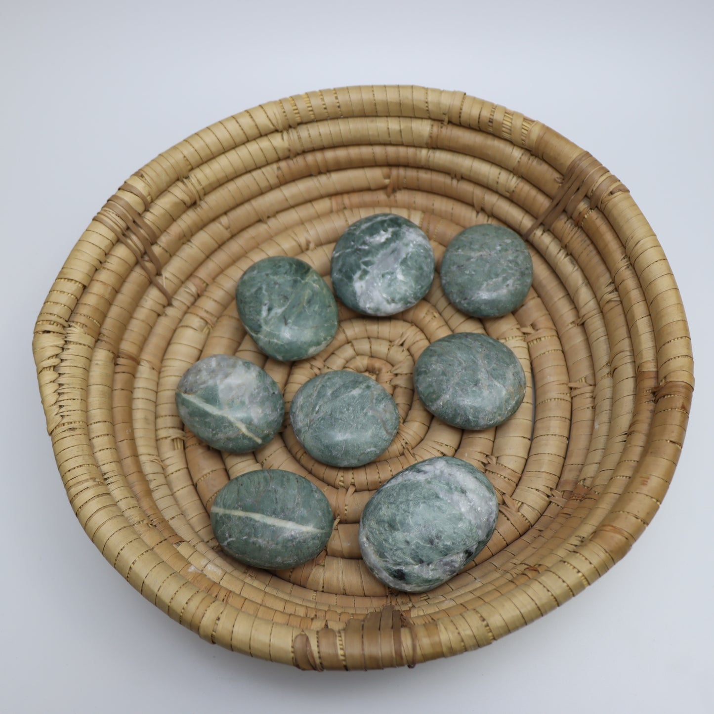 Green Apatite Palm Stone