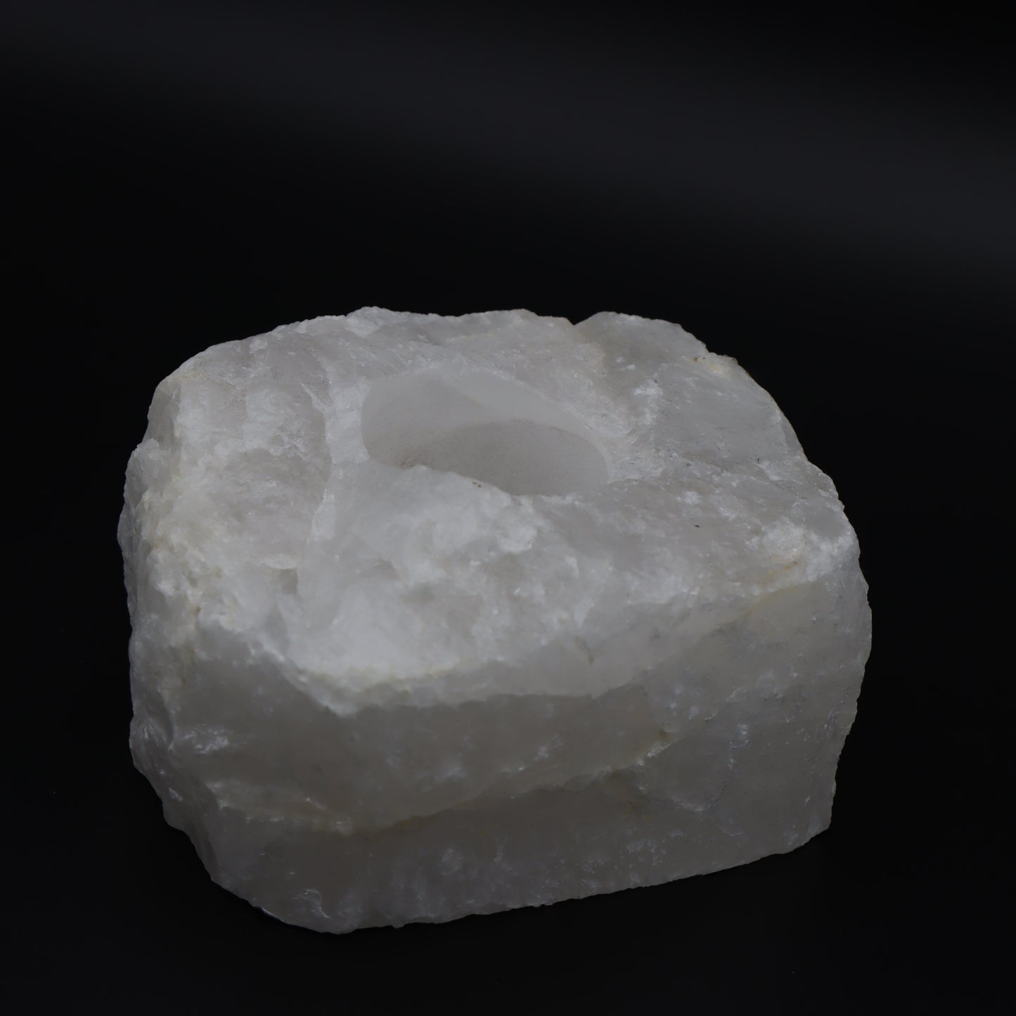 Raw Quartz Candle Holder