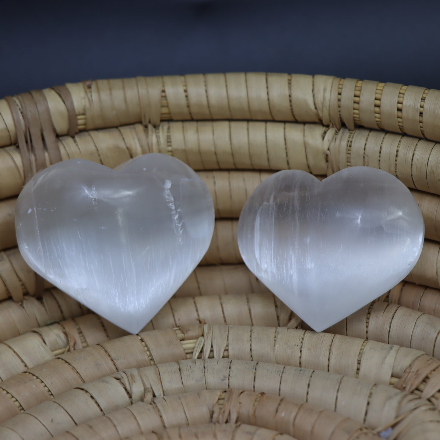 White Selenite Heart