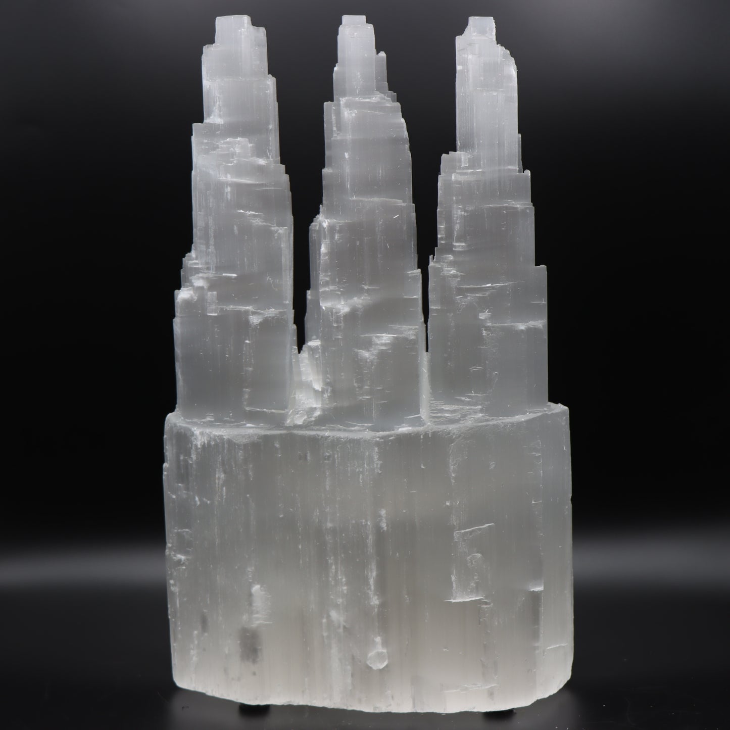 Triple Tower Selenite Lamp