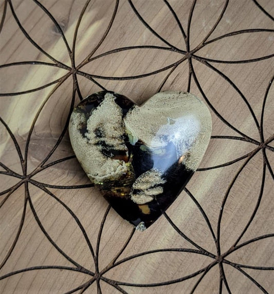 Zebra Amber Crystal Heart