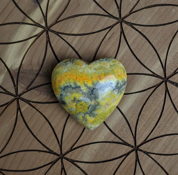 Bumblebee Jasper Crystal Heart