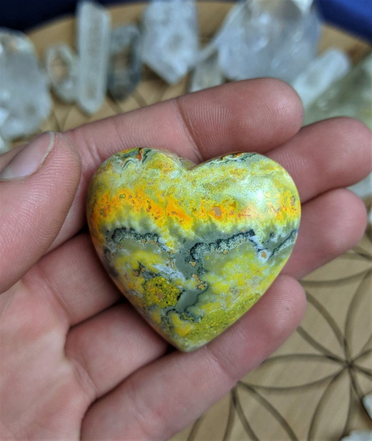 Bumblebee Jasper Crystal Heart