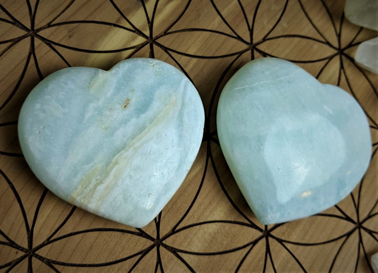 Blue Caribbean Calcite Crystal Heart