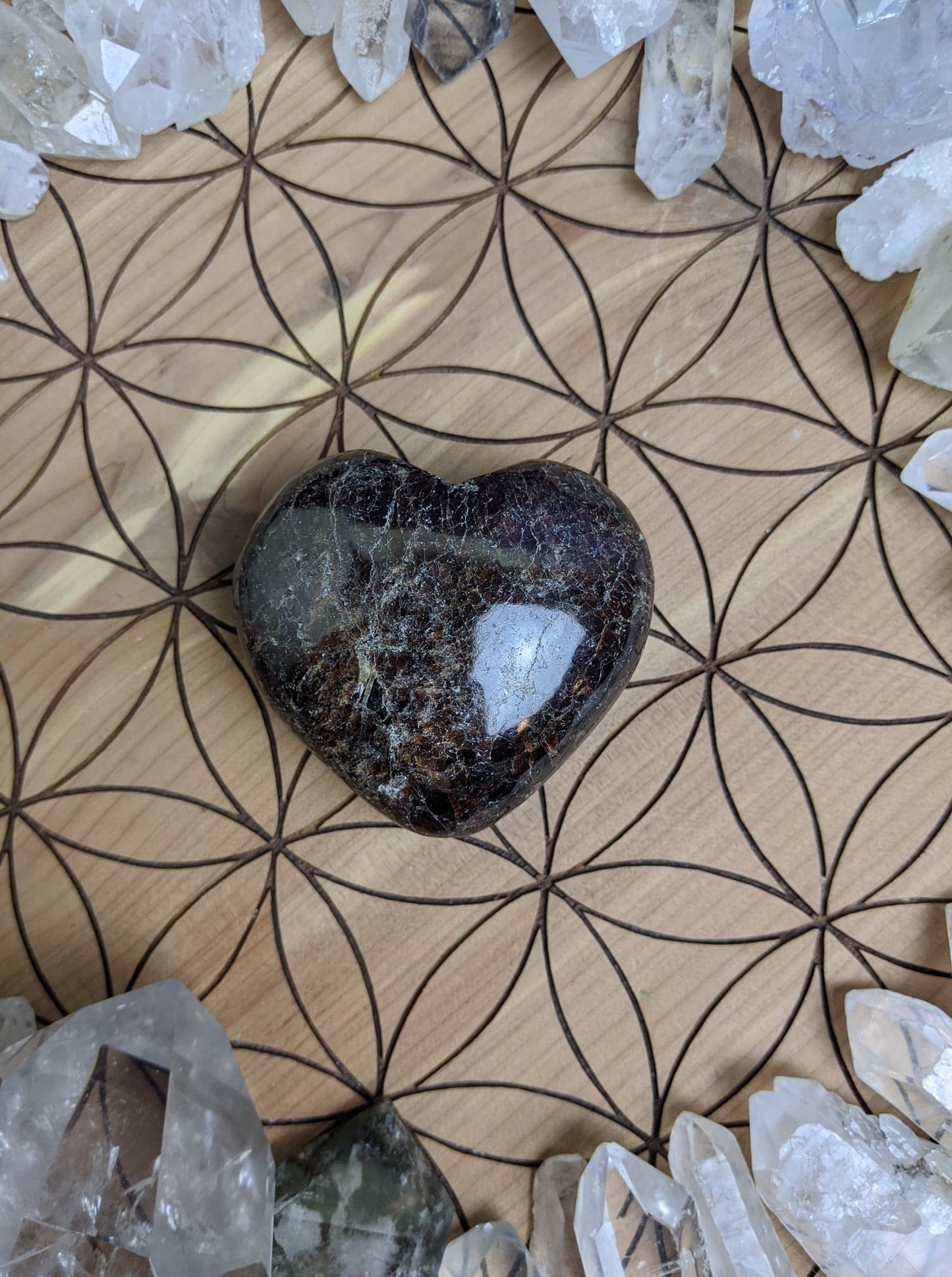 Garnet Crystal Heart