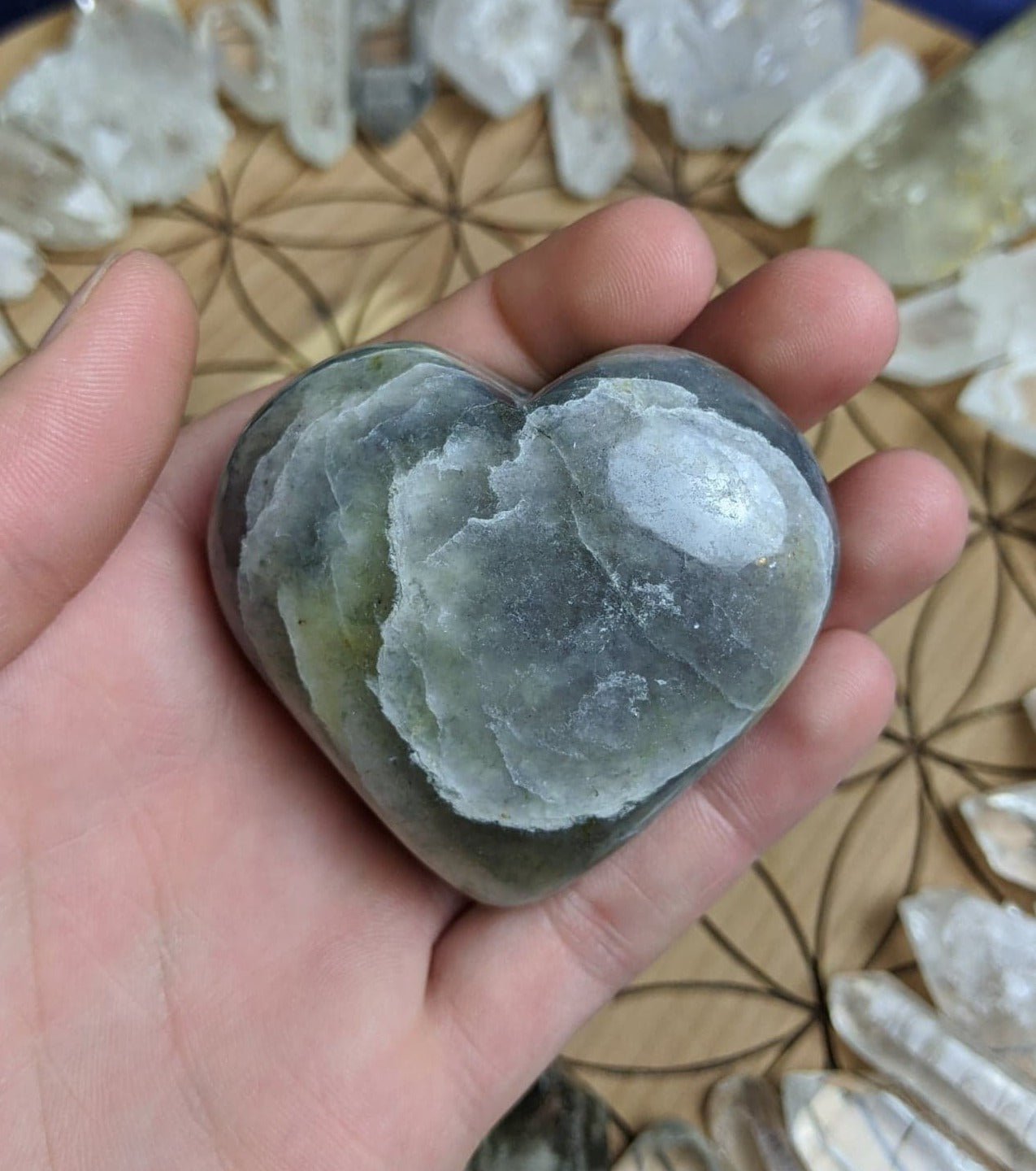 Iolite Crystal Heart
