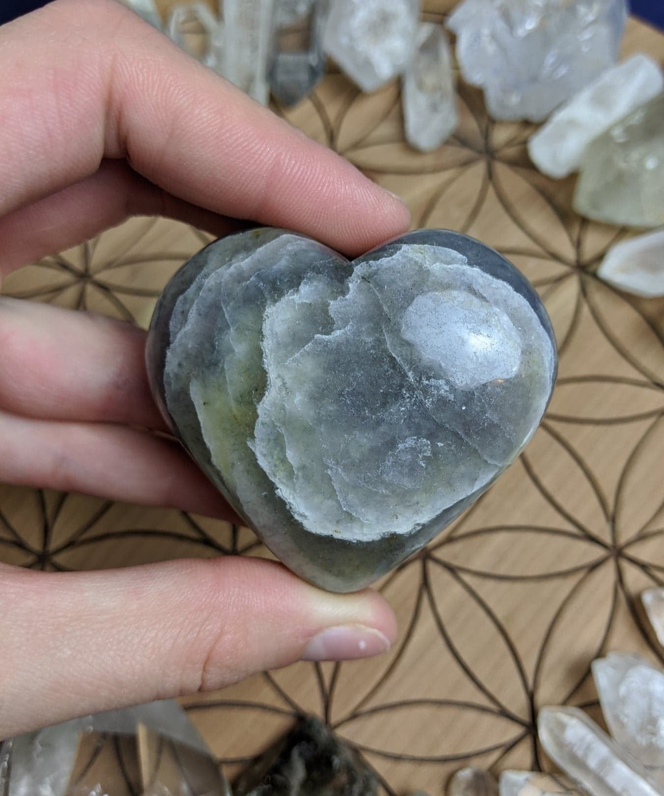 Iolite Crystal Heart
