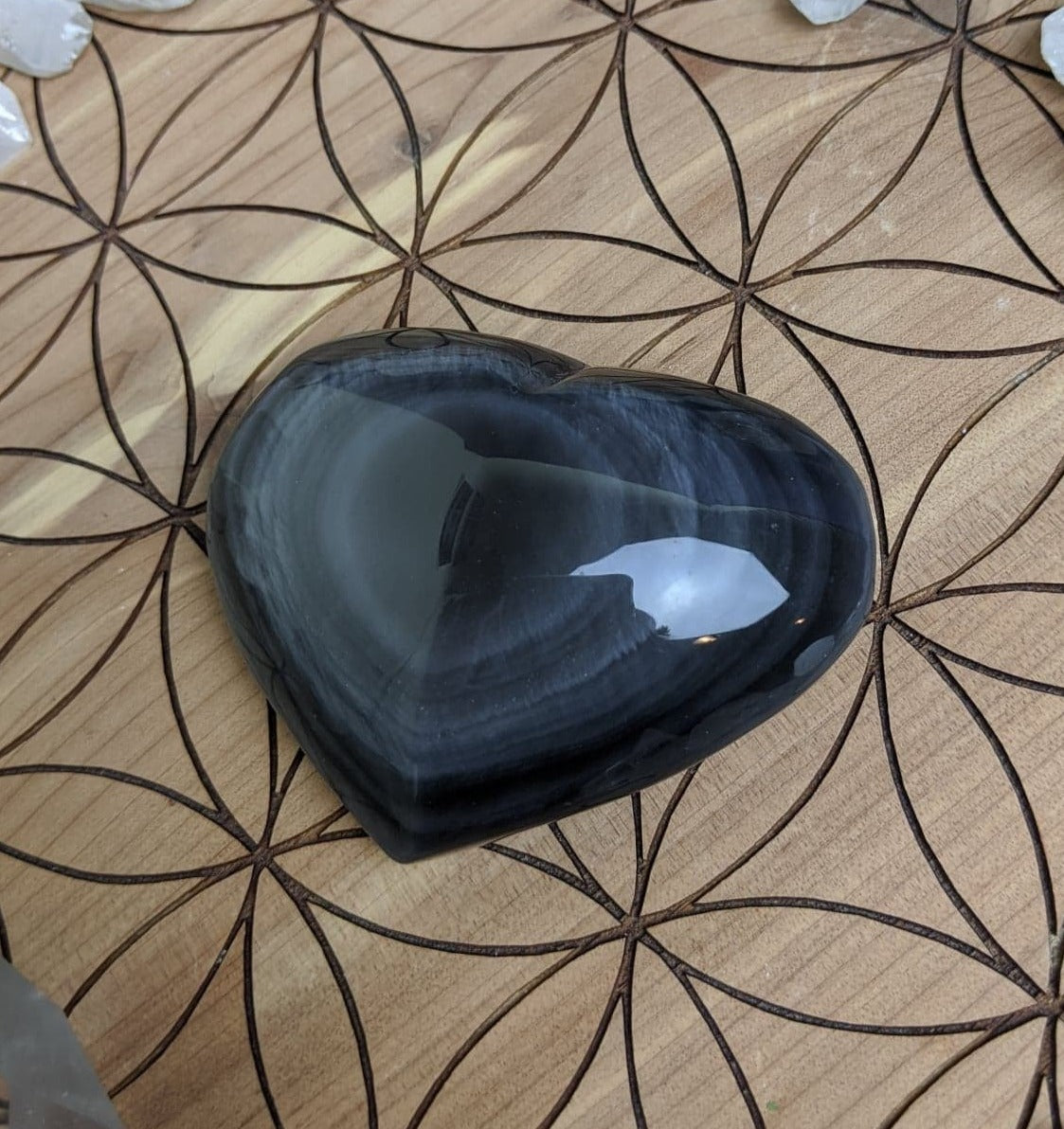 Rainbow Obsidian Crystal Heart