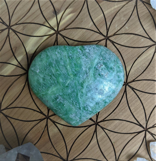 Green Garnet Tsavorite Crystal Heart