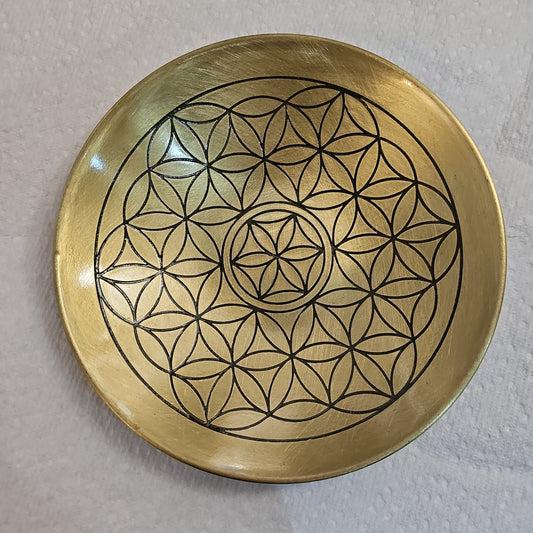 6" Flower of Life Brass Bowl