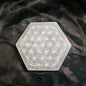 Flower of Life - Hexagon - 4" Selenite Charging Plate