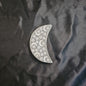 Selenite Crescent Moon w/Etched Moons and Stars - 3"