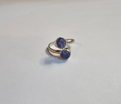 Sterling Silver Adjustable Ring - Blue Kyanite - Nugget