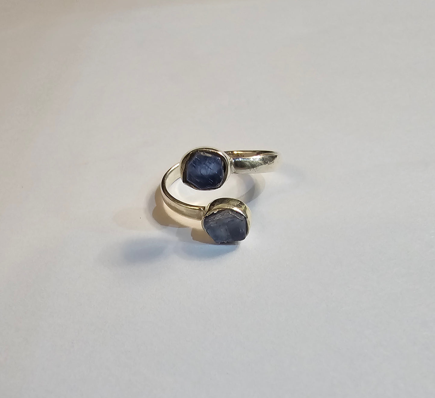 Sterling Silver Adjustable Ring - Blue Kyanite - Flat Polished