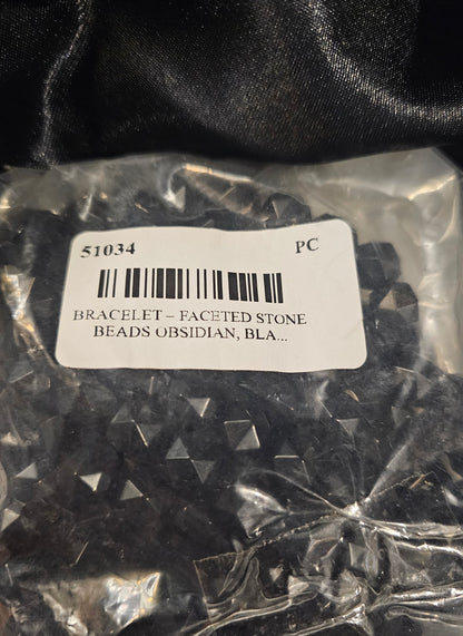 Bracelet – Faceted Black Obsidian / 10 MM