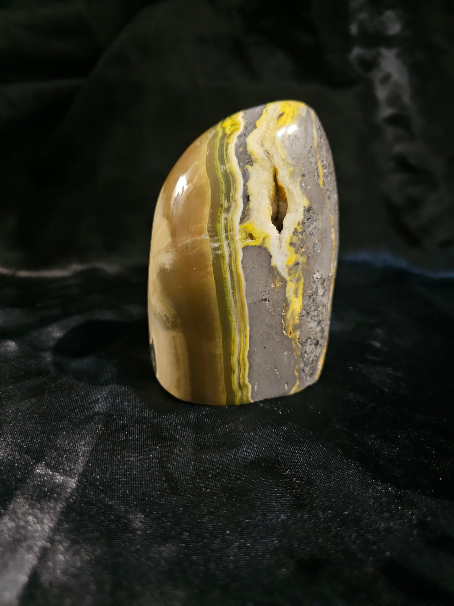 Bumblebee Jasper Free Form with Geode Windows