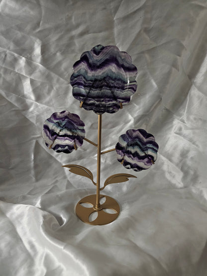 Rainbow Fluorite Flowers on  Stand