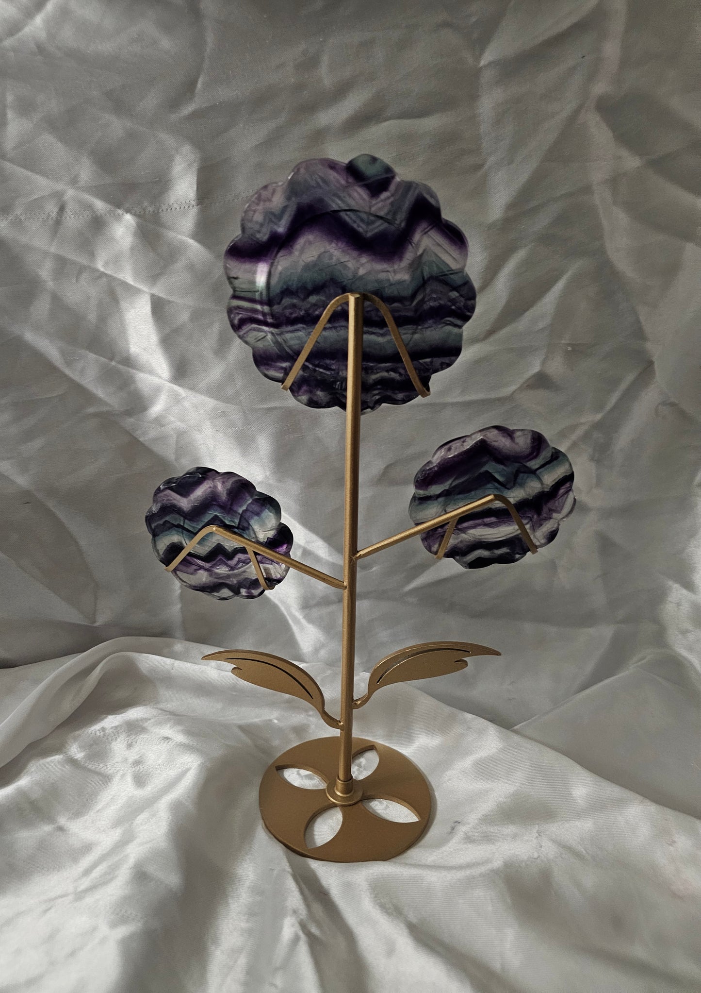 Rainbow Fluorite Flowers on  Stand