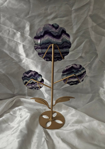 Rainbow Fluorite Flowers on  Stand