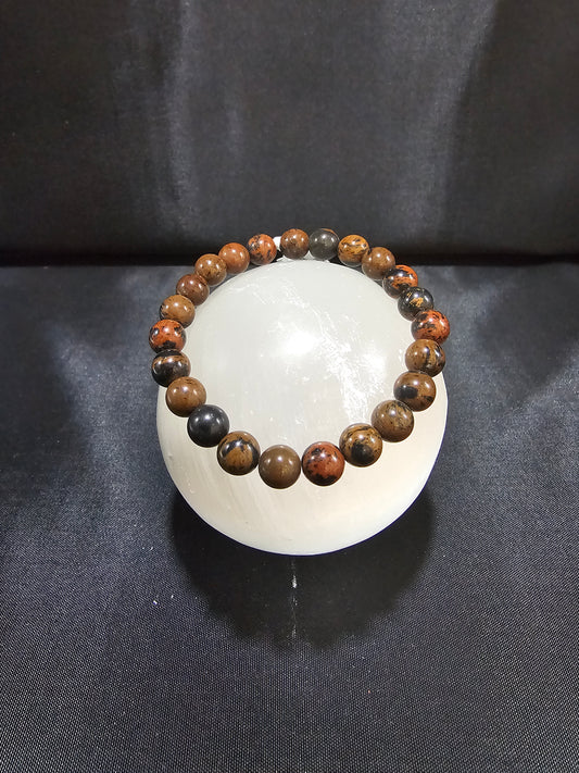 Mahogany Obsidian Bracelet / 8mm Beaded