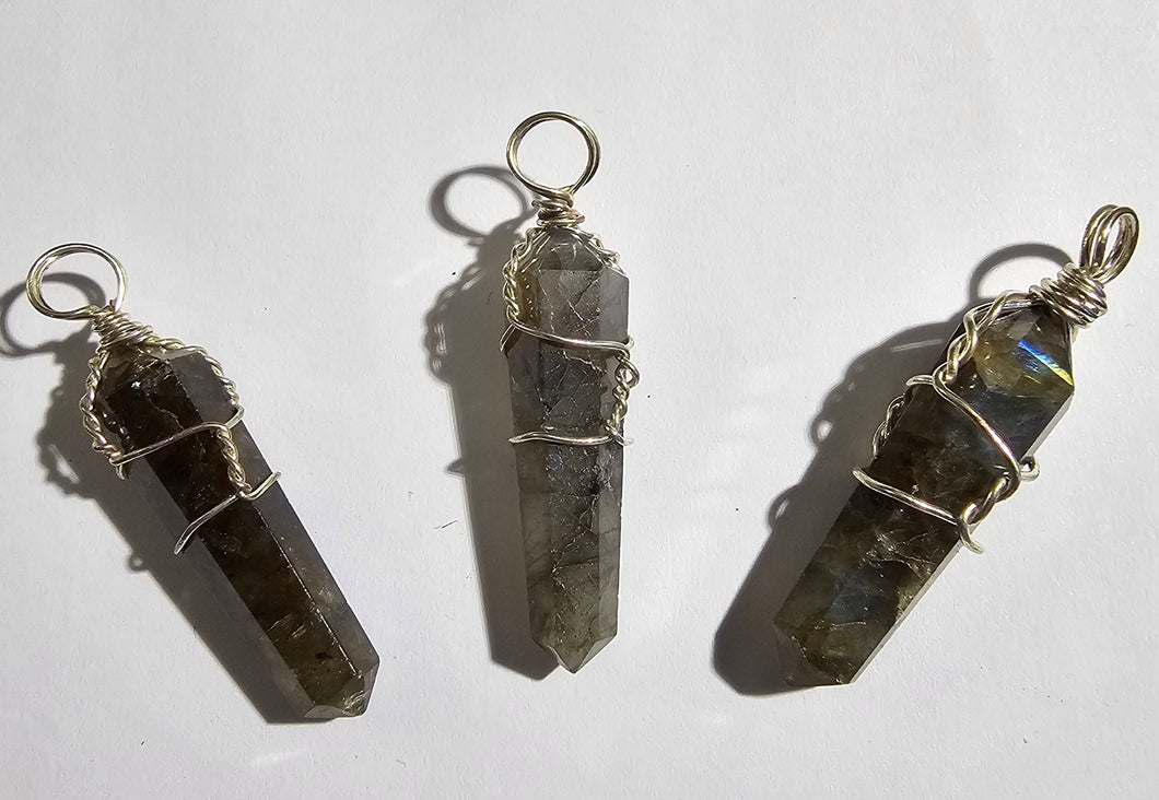 Labradorite - Wire Wrapped Double Terminated Pendant