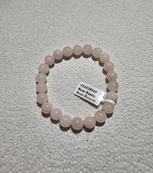 Rose Quartz Bracelet - Variations in Styles - 4mm, 8mm, 8mm w/Palo Santo and Decorated Beads, Chip