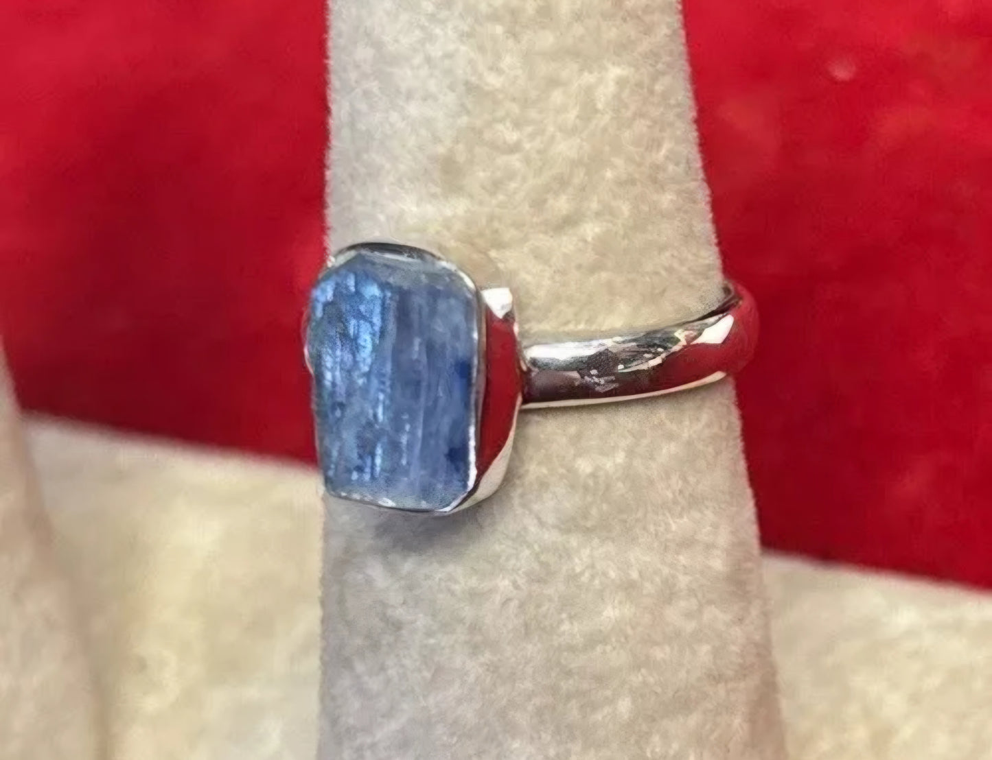 Sterling Silver Ring - Blue Kyanite - Raw/Rough